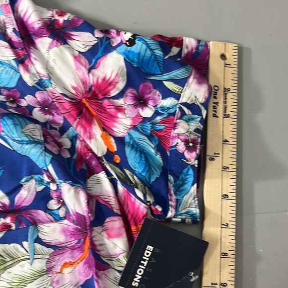 Basic Editions Hawaiian tropical multi floral print button down shirt size XXL - Picture 5 of 7